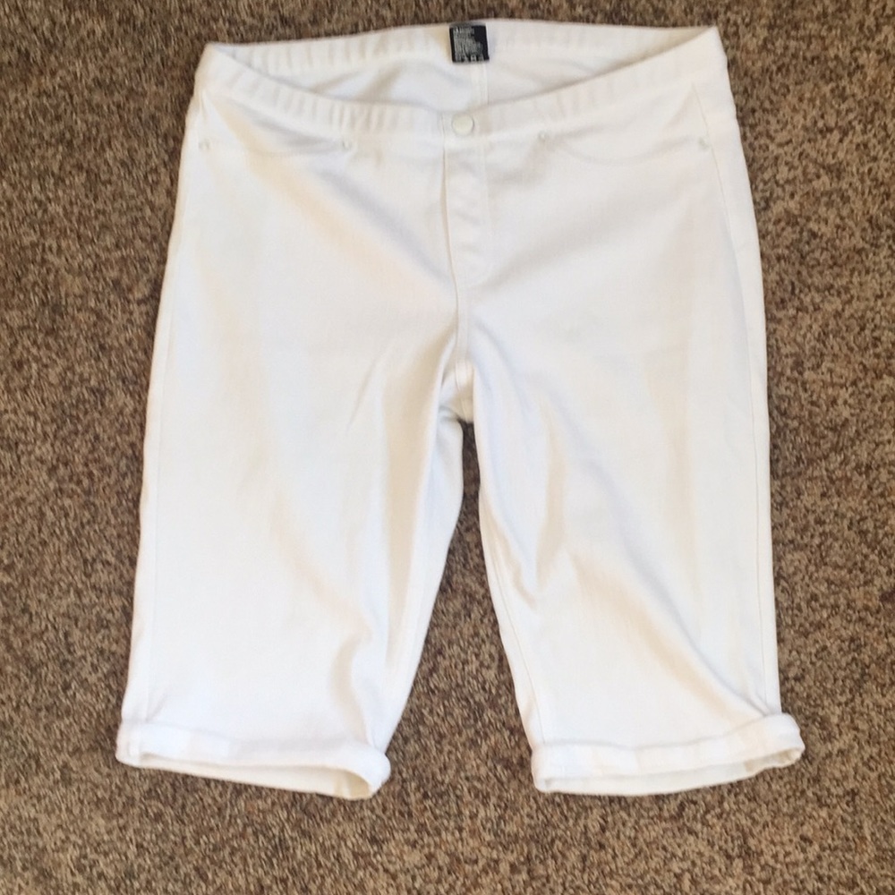 White Bermuda Jean Shorts